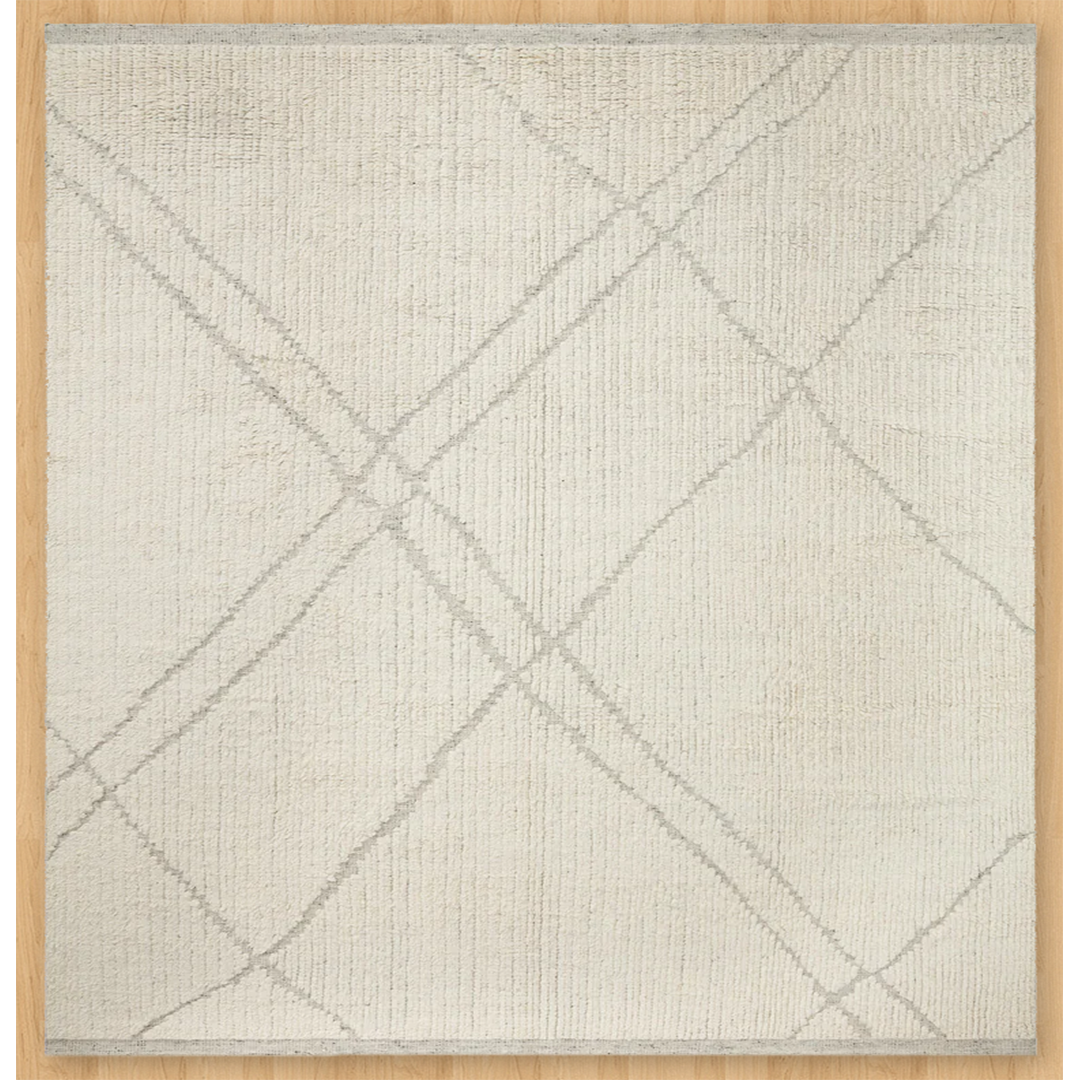 Moroccan Ribbed Grey Ivory Rug  | Best Moroccan Rugs Online